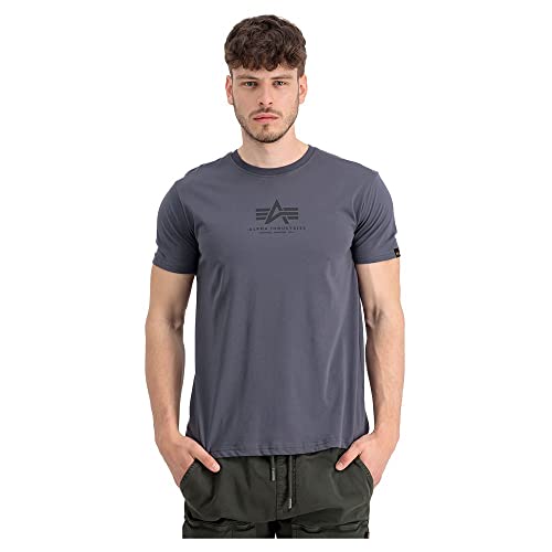 ALPHA INDUSTRIES Basic T ML Camiseta, greyblack/Black, L para Hombre