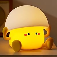 Egg Yolk Night Light Gifts, Mushroom Cute Silicone Nightlights for Kids, LED Touch Lamp, Portable Rechargeable Children's Room Light, Bedside Lamp for Nursery Bedroom Table Decoration for Boys Girls