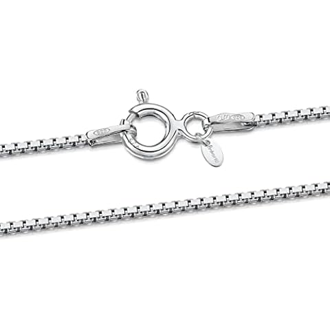Amberta 925 Sterling Silver Box Chain Necklace Cover