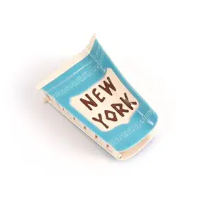 Blue Personalized American New York Coffee Cup Hair Claw Clip,Funny Acetate Hair Claw for Women Gift