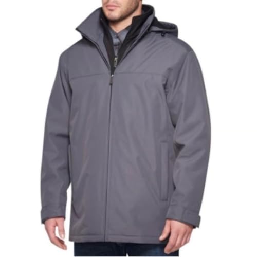 Weatherproof Men’s Ultra Tech Removable Fleece Lined Hood Jacket (MEDIUM, GRAY)