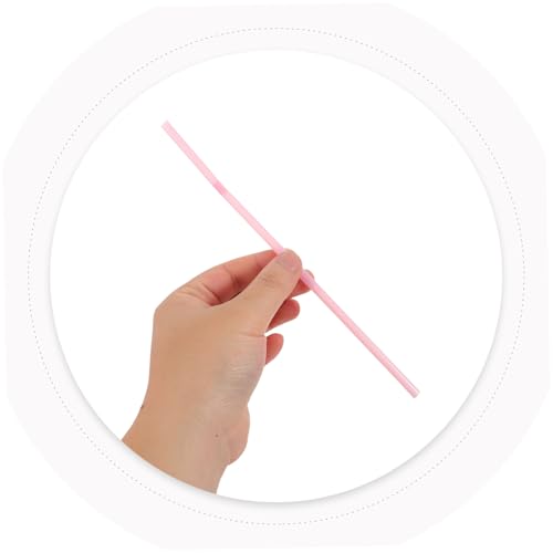 Cabilock 200 pitillos plásticos flexibles desechables rosas miniatura 3