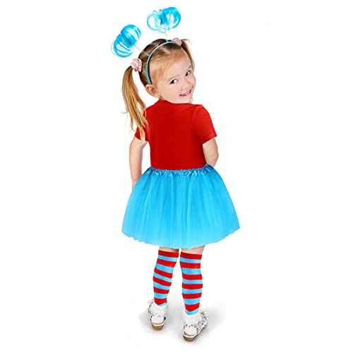 Disfraz completo para niña con falda tutu azul y accesorios miniatura 4