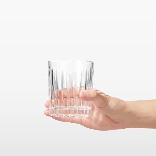 Image of WRINGO 280ml Italian Premium Juice Glasses and Transparent Water Glass Medium Size Tumbler Glasses for Drinking Water and Cocktails, Diamond Design Glass Water Set of 6 (Elegant, Set of 6)