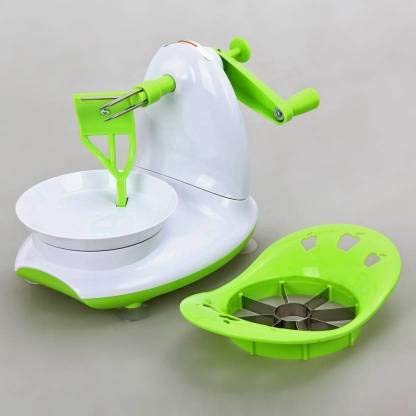 Lateshop Manual Apple Peeler Slicer Suction Non Slip Counter Grips Straight Peeler (Green)