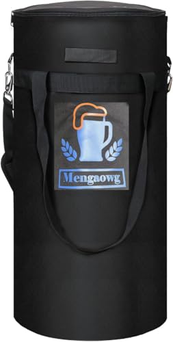 5 Gallon Keg Cooler Insulated Bag Portable Cornelius (Corny) Keg Cooler for Homebrew Beer Fits Ball Lock & Pin Lock Kegs Ice Pack Compatible Outdoor Party & Tailgating (Standard Model)