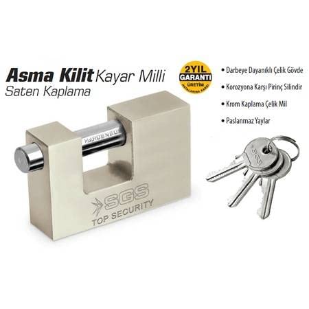 SGS SGS1367 Sgs Asma Ki̇li̇t Kayar Mi̇lli̇ Saten Kaplama 90mm