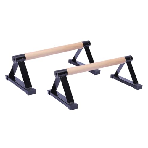 Perfeclan 2X Barras de Flexión de Madera Soportes de Flexión Manijas Parallettes Manijas de Flexión para Flexiones, Planchas, Fitness, Hombres, Negro
