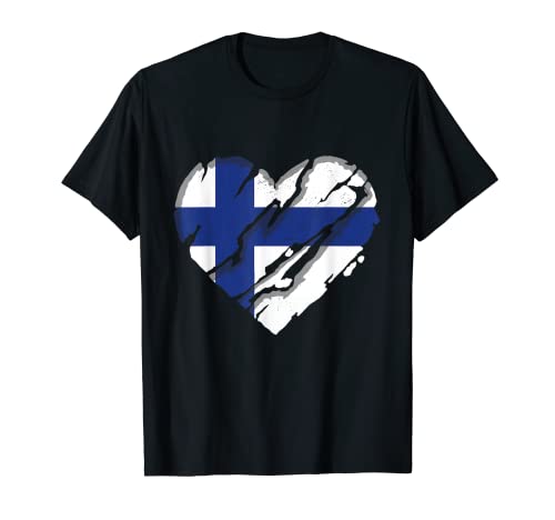 Finlandia Corazón Bandera Finlandesa Orgullo Finlandés Camiseta