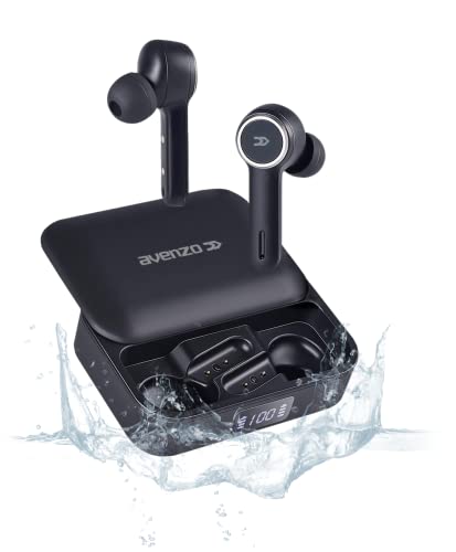 Avenzo - Auriculares Inalámbricos con Bluetooth - AV-TW5007B - con Manos Libres y Puerto USB-C -...