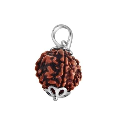 Choose Your Original Lab Certified Rudraksha 1 to 13 Mukhi Ganesha Gauri Shankar Silver Plated Pendant Astrological Shiva Jewellery for Men and Women-image-27