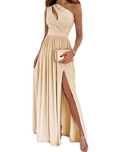 Onsoyours Damen Abendkleid mit Schlitz Eine Schulter Schlitz Ballkleider...
