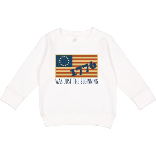 inktastic Vintage US Flag Toddler Sweatshirt 2T White 37324