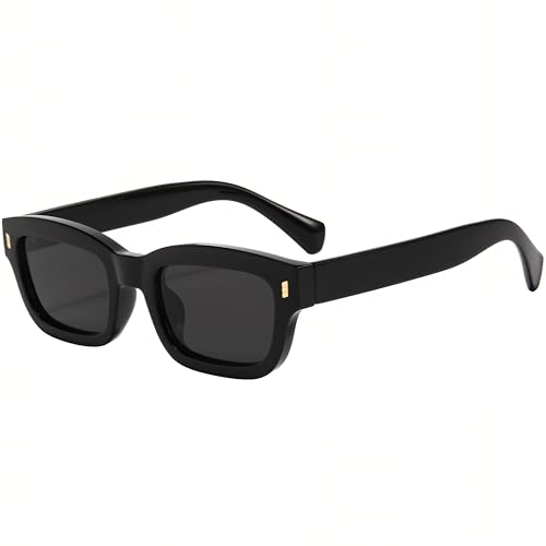 Kursan Square Frame Sunglasses for Women Men Trendy Thick Frame Sun Glasses Black Shades UV400 Protection