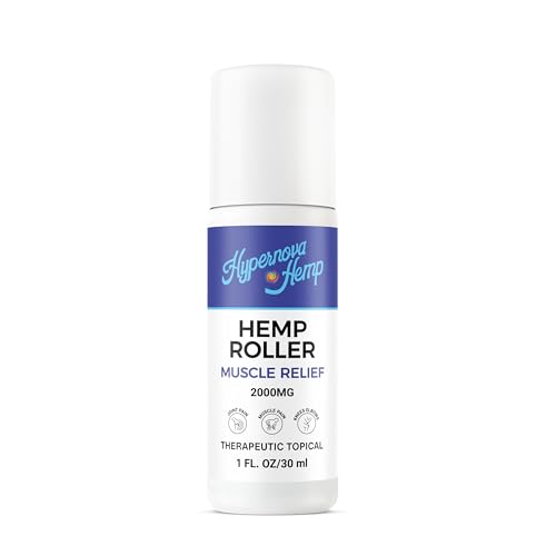Premium Hemp Roller 2000 mg for Muscle and Joint Relief - Natural Relief with Lemongrass, Rosemary, Hemp and Peppermint, 1 OZ
