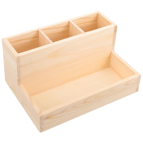 Rangement de manucure en bois stable contre le désordre des pinceaux de maquillage