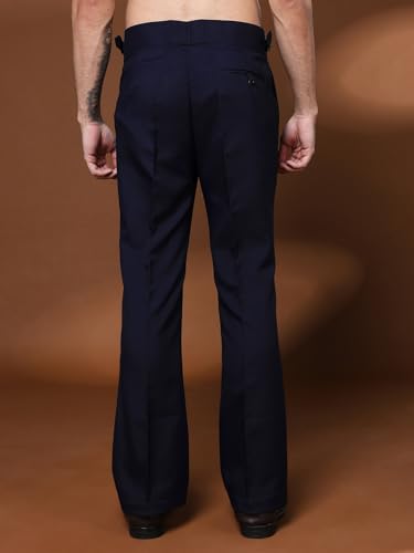 Image of Gurkha Pants for Men | Trouser for Men | Formal Pant | Single Buckle | Bell Bottom Trouser High Waist Pleated Casual Trousers | Flared Bottom Leg Pants for Office Smart Casual Travel Party