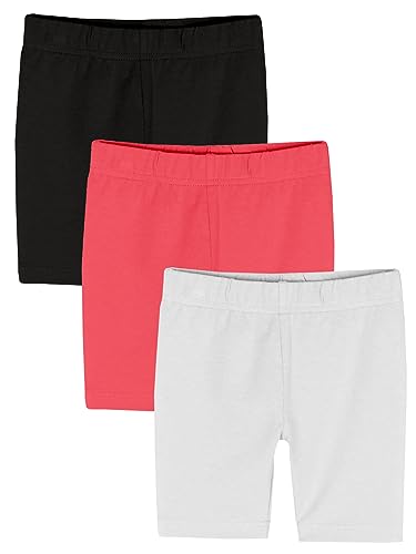 Image of KiddoPanti Girls Solid Cycling Shorts Pack of 3 | Soft & Stretchy Cotton Spandex | Comfortable Fit with Elastic Waistband | Half Tights Length Girls Inner Cycling Shorts
