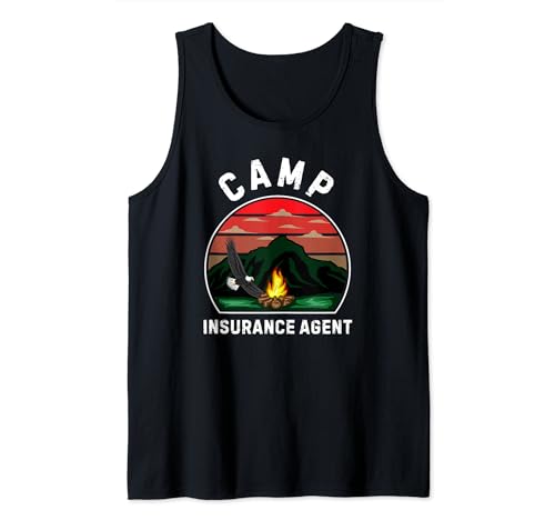Camp Insurance Agent Retro Summer Camper Staff Camping Tank Top
