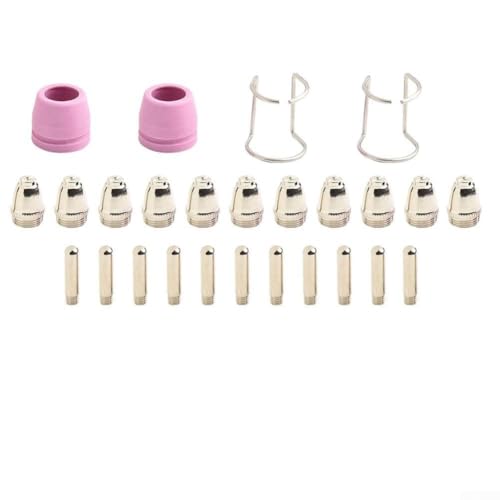 Kit de 26 piezas de consumibles para cortadores de plasma AG60 y SG55, incluyendo boquillas, electrodos, copas de protección y guías de alambre