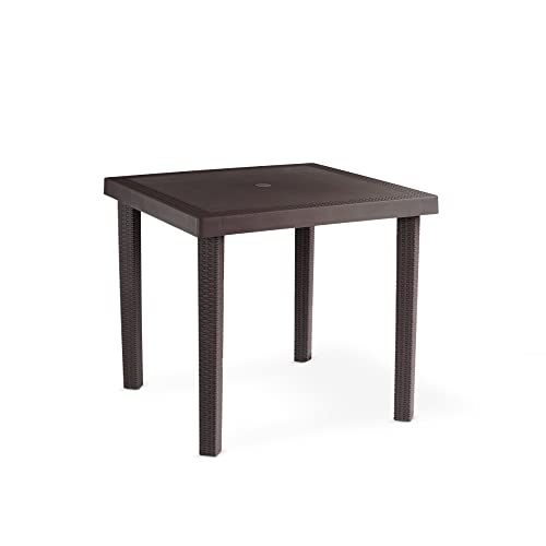 Consejos y reviews para comprar Mesa tipo ratan al mejor precio. 36 MQ Mesa De Plastico Cuadrada Desarmable Tipo Rattan Color Wengue para Interior Y Exterior