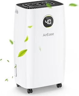 12L/Day Dehumidifiers for Home, 2026 Upgrade Dehumidifier with Large-capacity Water Tank & Drain Hose, Laundry Dry Mode, Real-Time Digital Humidity Display, 24H Timer, Ideal for Home/Office Damp