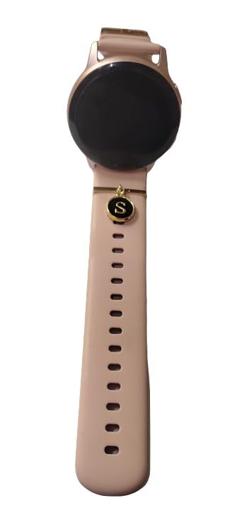 Morel personalised Alphabet Ring Loops Jewellery Accessories Compatible with Smart Watch Silicone Band Strap of 2.2 cm, watch charm (PWC-S-ALP-BLACK-SMALL-ROUND)