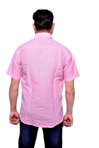 Image of Men's Casual Shirt | Half Sleeve Khadi Cotton Shirt | Regular Fit Stylish Summer Wear | Comfortable Daily & Office Casual Shirt for Men