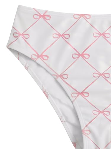 Image of RoseSeek Girl's Tie Dye Smocked 2 Piece Swimwear Sets Backless Halter Bikini Cute Brief Bathing Suit