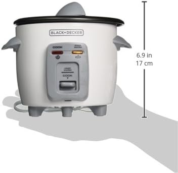 BLACK+DECKER RC3303 1.5-Cup Dry/3-Cup Cooked Compact Rice Cooker, White