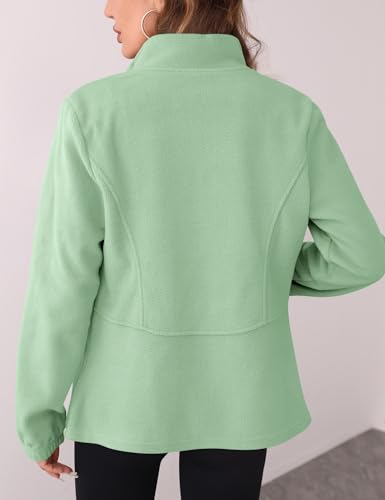 IECCP Fleecejacke Damen Durchgehender Reißverschluss Outdoor Fleecejacken Leicht und Warm Mode 2025