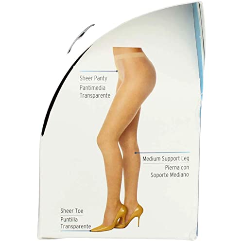 L'eggs Women's Sheer Energy Toe Pantyhose, Jet Black, B