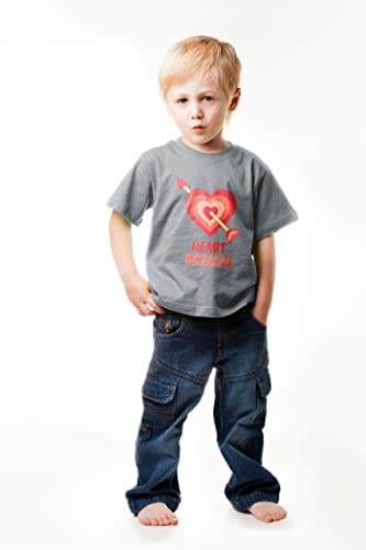 Valentines Day Heartbreaker Shirt Toddler Baby Boys Short Sleeve in Grey3