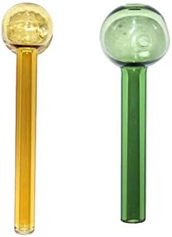 Green Apple Inc 5 Inch Valentine Yellow Green Smoking Glass Pipe, Pack of 2