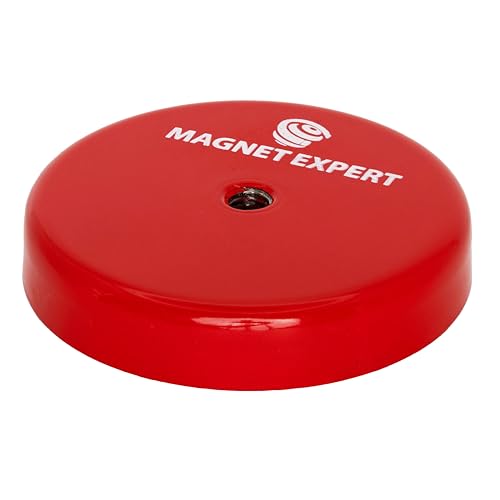 Image of Ferrite Limpet Pot Magnet c/w M6 threaded hole for Semi-Permanent Applications - 55mm dia x 11mm thick - 16kg Pull