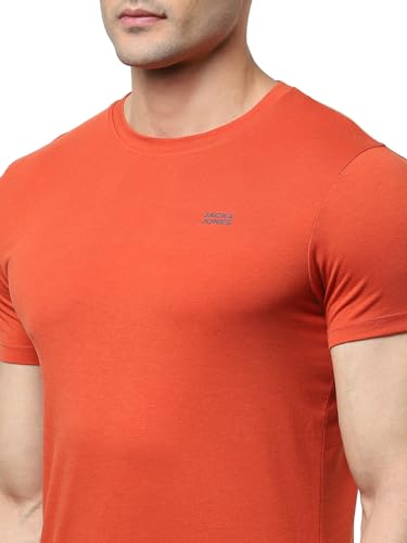 Image of Jack & Jones Men Cotton Round Neck Slim Fit Casual T-Shirt