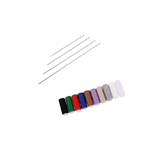 Hilos de Jeans Poliéster Multicolor y Agujas Largas 14 Pzas miniatura 1