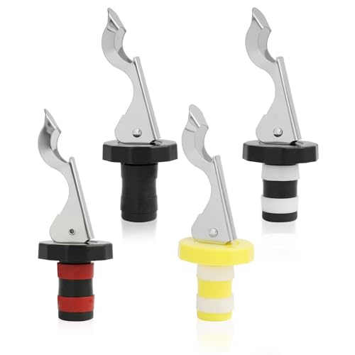 4 Piezas Tapón de Champán a Prueba de Fugas, Tapones Reutilizables para Botellas Vino Botella Cierres con Palanca Tapones Tapones, para Conservar Cerveza, Champán y Bebidas Alcohólicas