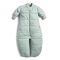 ergoPouch Sleep Suit Bag 2.5 TOG, 8-24 Months, Sage Print – Organic Cotton, 2-in-1 Convertible Sleeping Bag or Suit with Legs, Warm & Comfortable, Ideal For Room Temperatures (15–21°C)