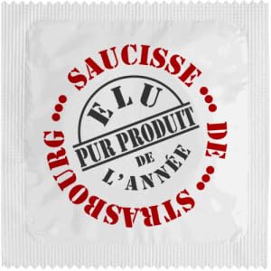 Préservatif humoristique - modèle Grand-Est - En Latex Fin et résistant - Imprimé en France - Capote rigolo pour homme - cadeau parfait (Saucisse De...