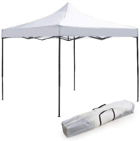 Gazebo Pieghevole 3x3m Bianco - Impermeabile Per Giardino E Fiere