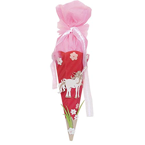 Preisvergleich Produktbild ROTH Schultüten-Bastelset Einhorn Geschwistertüte 40cm 6-eckig Kreppverschluss