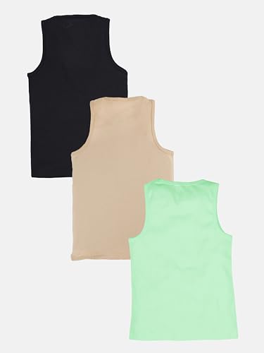 Image of KiddoPanti Boys 100% Cotton Rib Vest Pack of 3