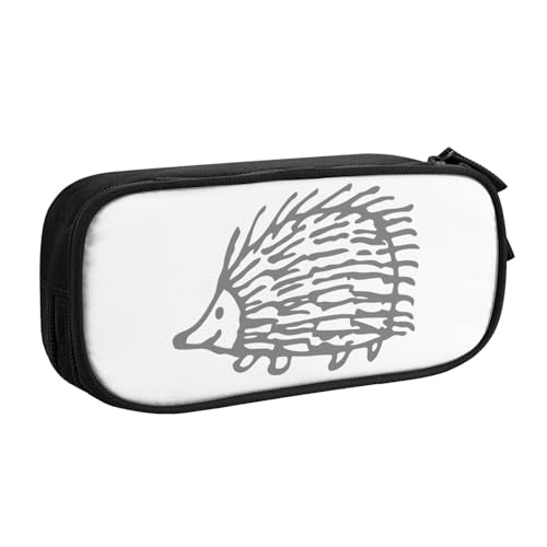 リサ ラーソンペンケース 筆箱 文具ケース おしゃれ 筆袋 鉛筆ケース 鉛筆のサック 中高校生 軽量 収納バッグ 学生 子供 誕生日 入学ギフト 大容量 ダブルレイヤーBlack