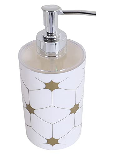 Kuber-Industries-Liquid-Soap-DispenserStar-Print-Plastic-Empty-Bathroom-SanitizerLotionShampoo-Dispenser-Bottle300-ML-White Kuber Industries Liquid Soap Dispenser|Star Print Plastic Empty Bathroom Sanitizer|Lotion|Shampoo Dispenser Bottle,300 ML (White)