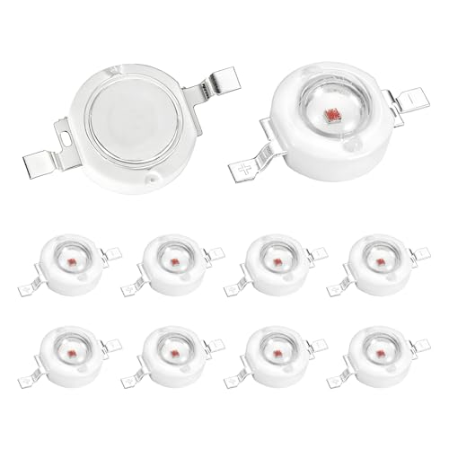 Image of VIAPUICE High Power LED Chip 10 Pcs Red 1.8-3.4V 300-350mA