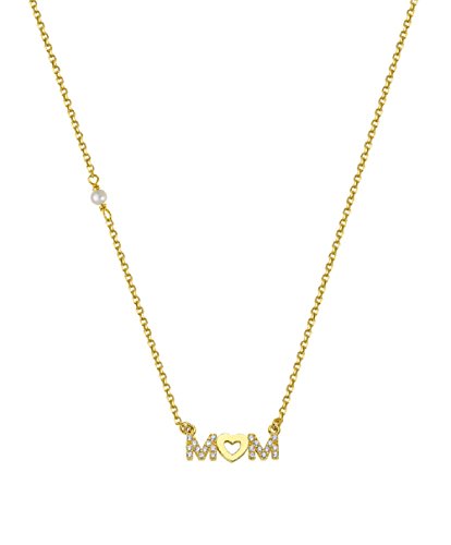 aion Collier Massiv Gold 585 Gold Kette mit Anhänger Mama Mom Gelbgold 14K Halskette 45 cm Mutter Schmuck Cover