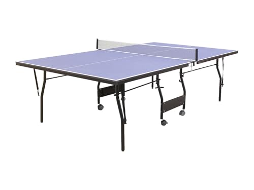 Vente-unique-Mesa de Ping-Pong Plegable con Ruedas para Interior con Accesorios - Ancho 274 x Prof. 152.5 x Alt. 76 cm - Garry