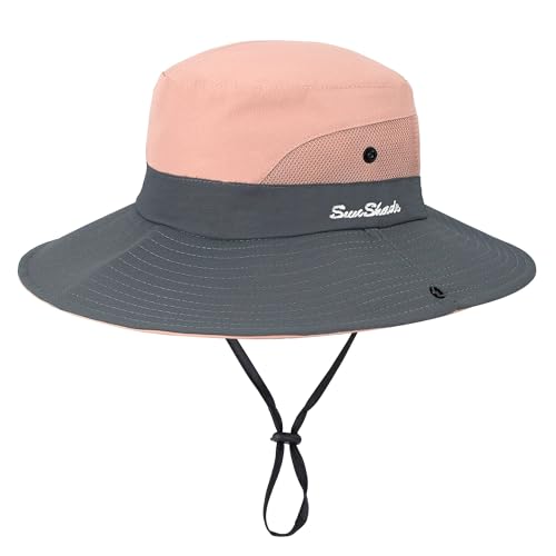 Image of Womens Foldable Wide-Brim UV-Protection Sun-Hat with Ponytail Hole