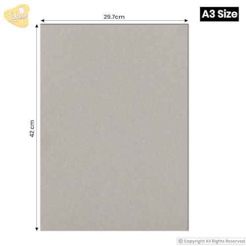 Image of A3 Grey Board 2mm (800 GSM) Thickness Pack of 3 Fine Finish Board